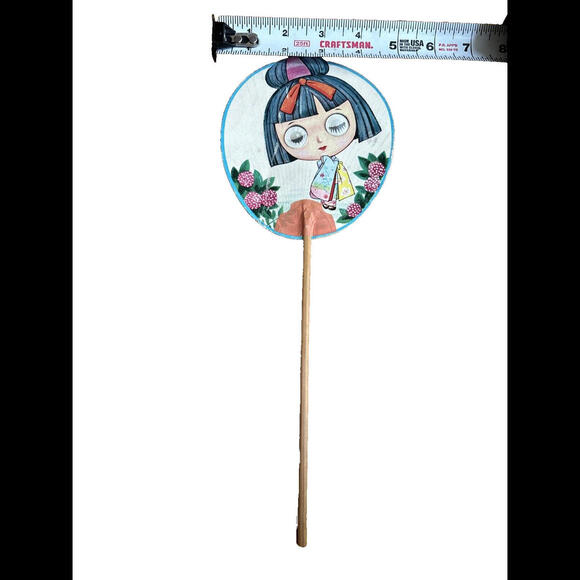 1950s 3D Lenticular, Handmade China Girl Fan With Vari Vue Blinking Eyes - Picture 3 of 6